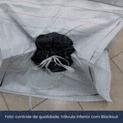 controle de qualidade fundo com valvula big bag backout